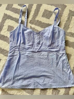 LOFT Light Blue Satin-Look Sweetheart Cami